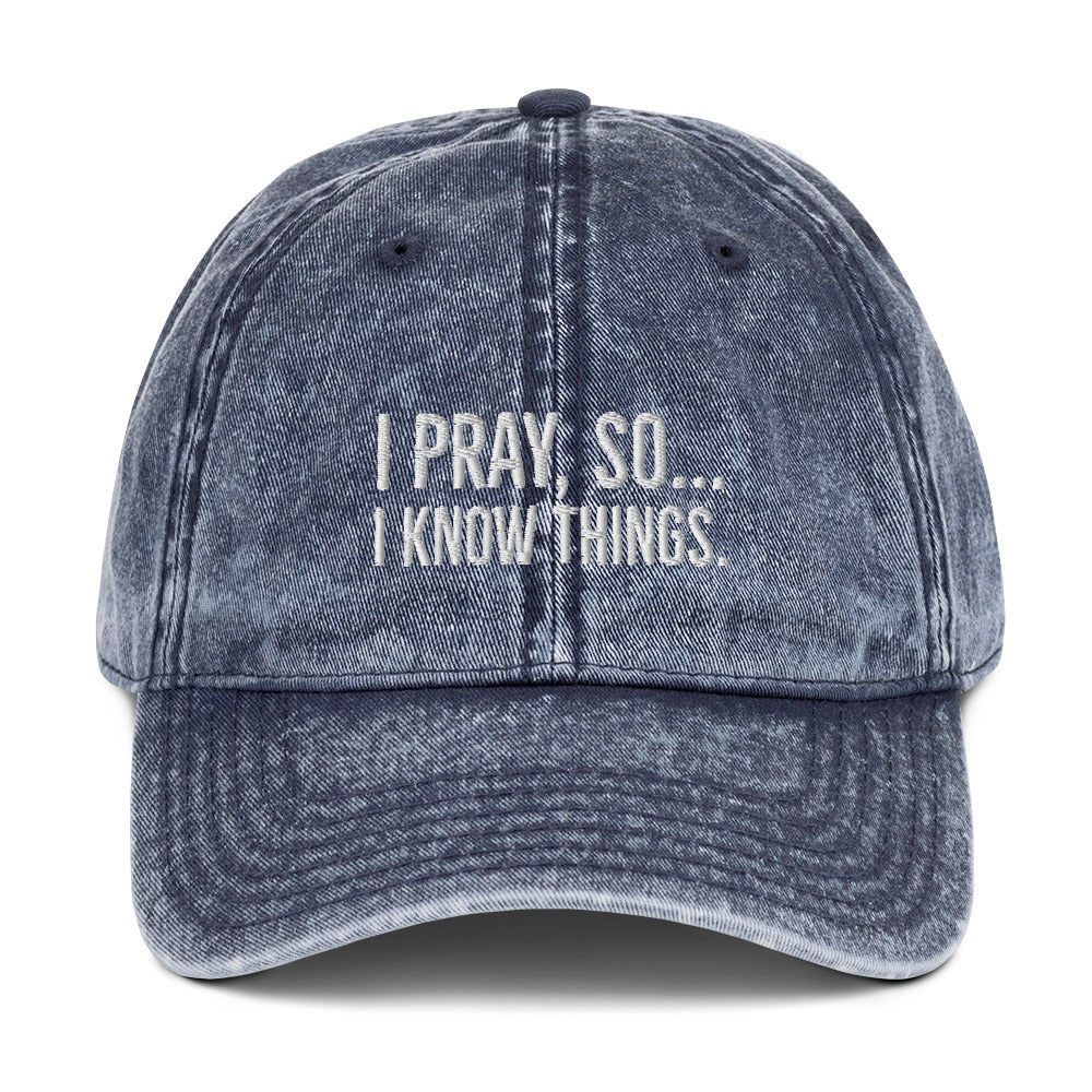 I Pray Vintage Cotton Twill Cap