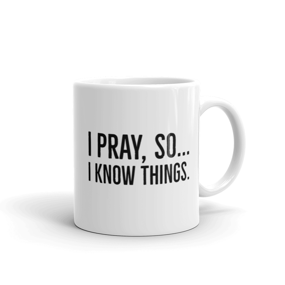 I PrayWhite glossy mug